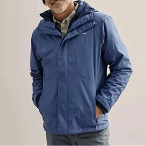 $260 Columbia Tunnel Falls Interchange Dark Mountain Blue Coat Jacket Medium M - Picture 1 of 16